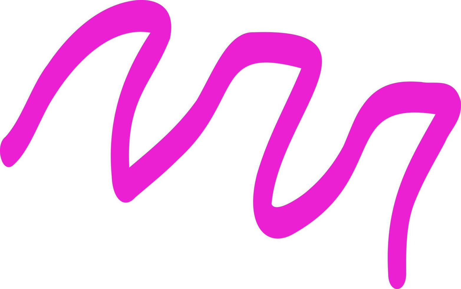 Lines of wavy pink flowers. vector