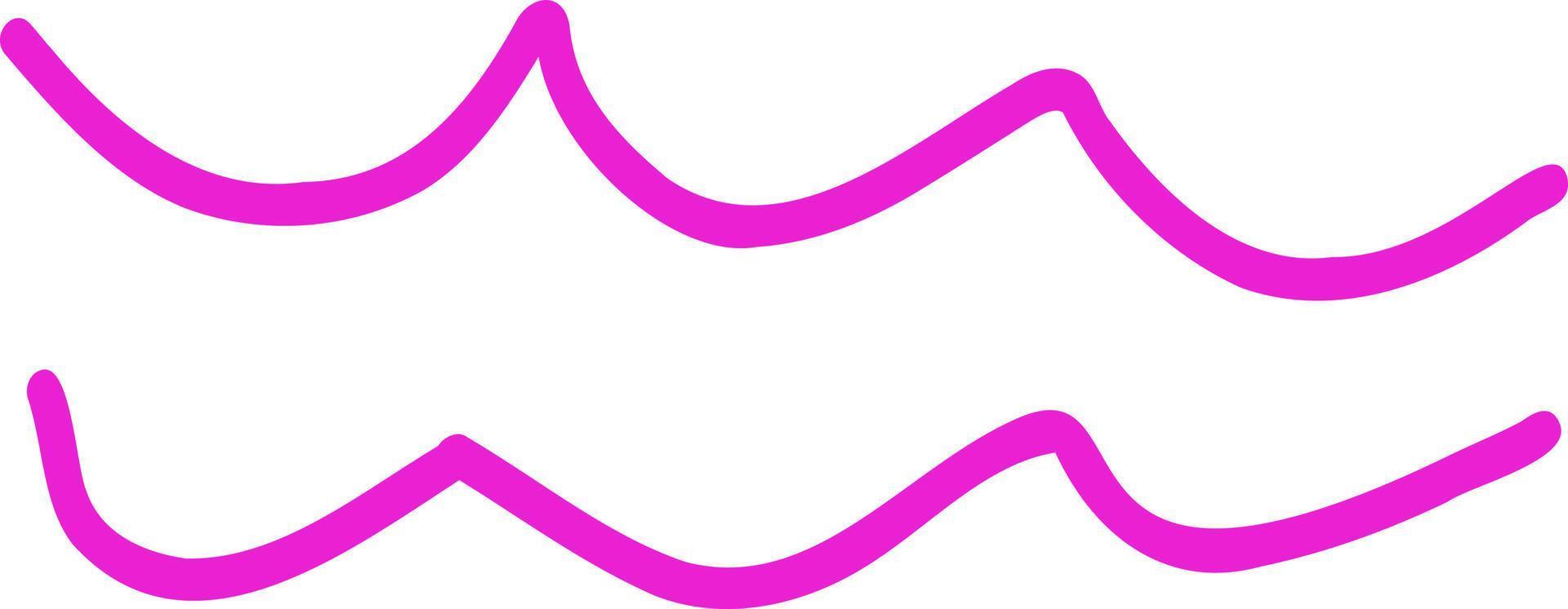 Lines of wavy pink flowers. vector