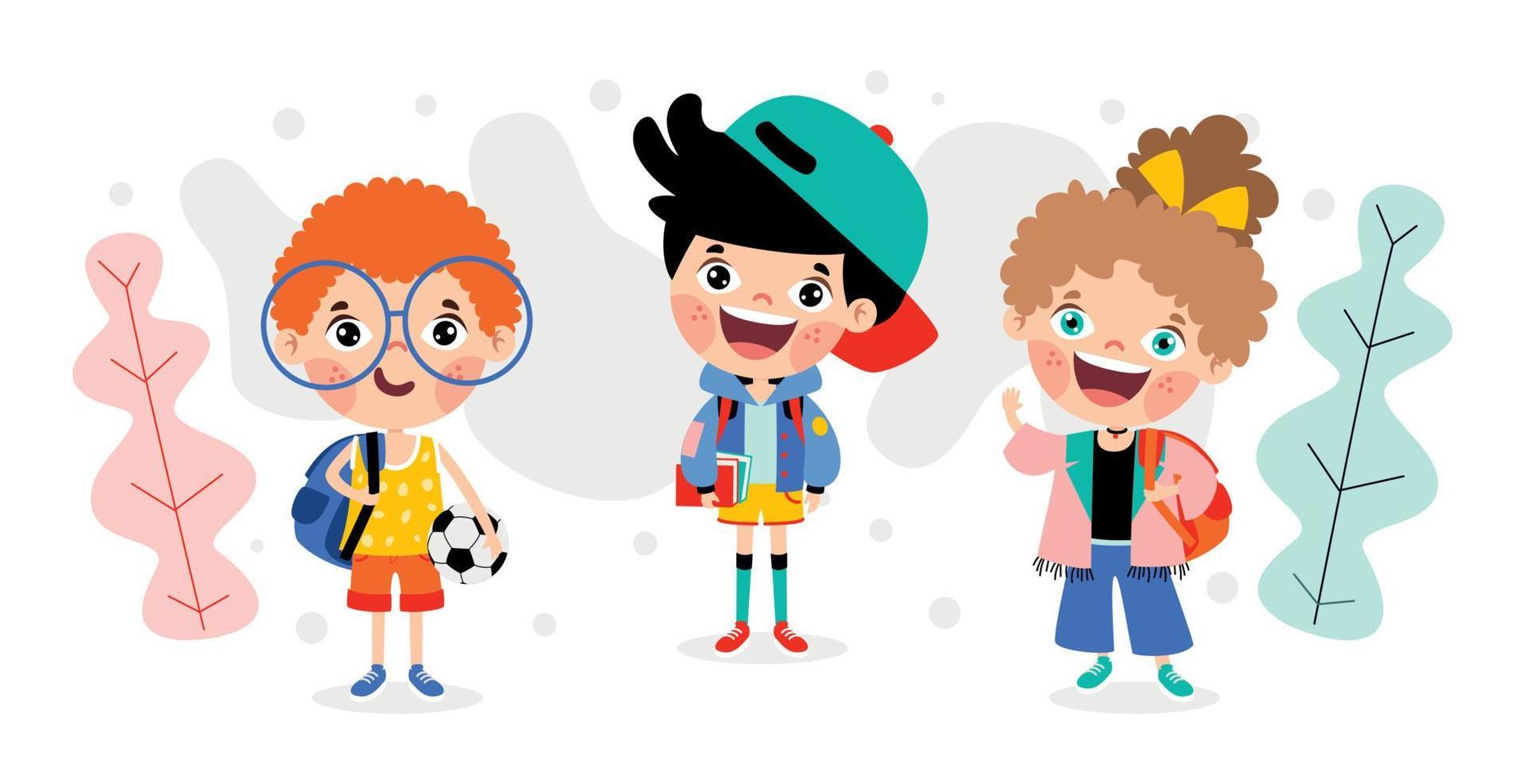 Education Concept With Cartoon Students vector