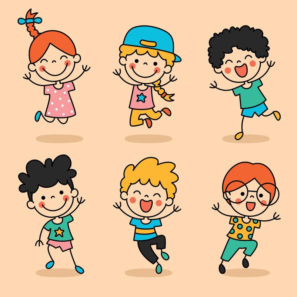 Hand Drawn Funny Cartoon Children vector