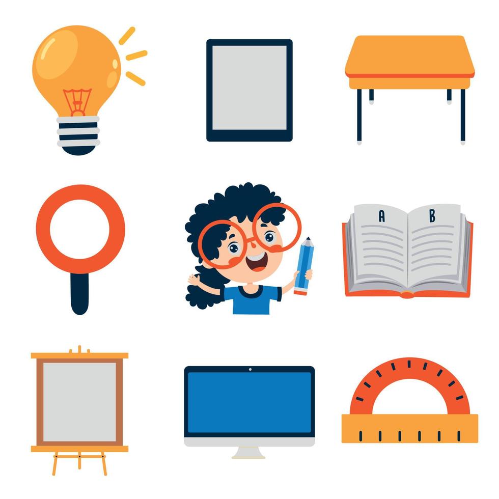 Set Of Flat Education Icons vector