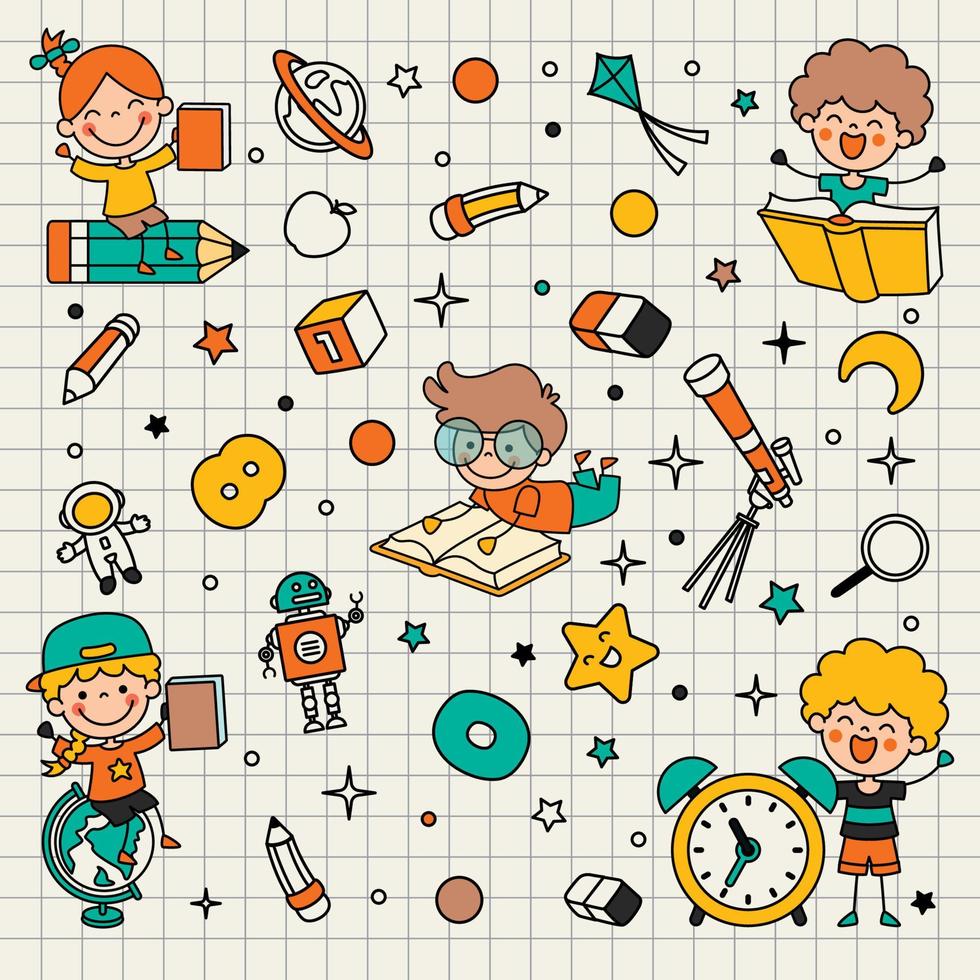 Hand Drawn Funny Cartoon Student vector