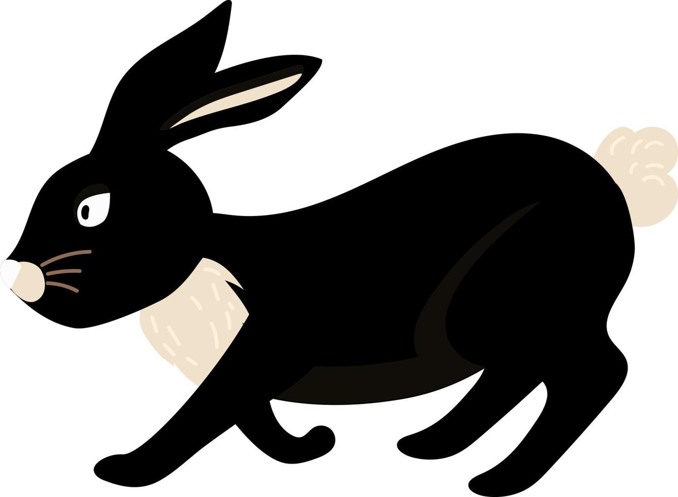 The black rabbit is coming. vector