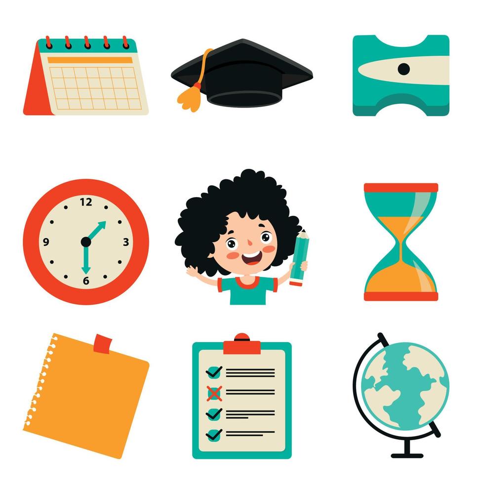 Set Of Flat Education Icons vector