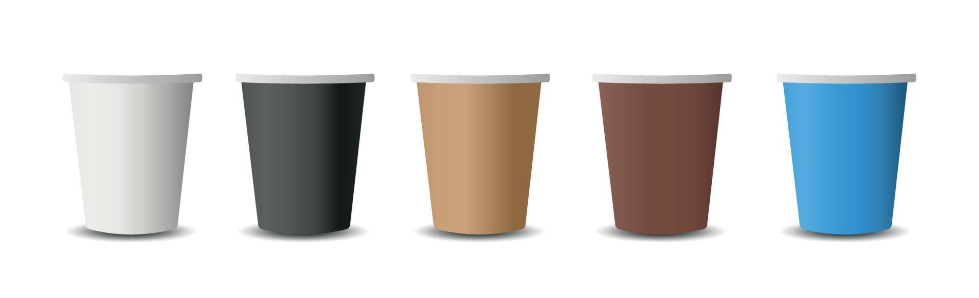 Realistic cups for coffee and tea on a white background - Vector