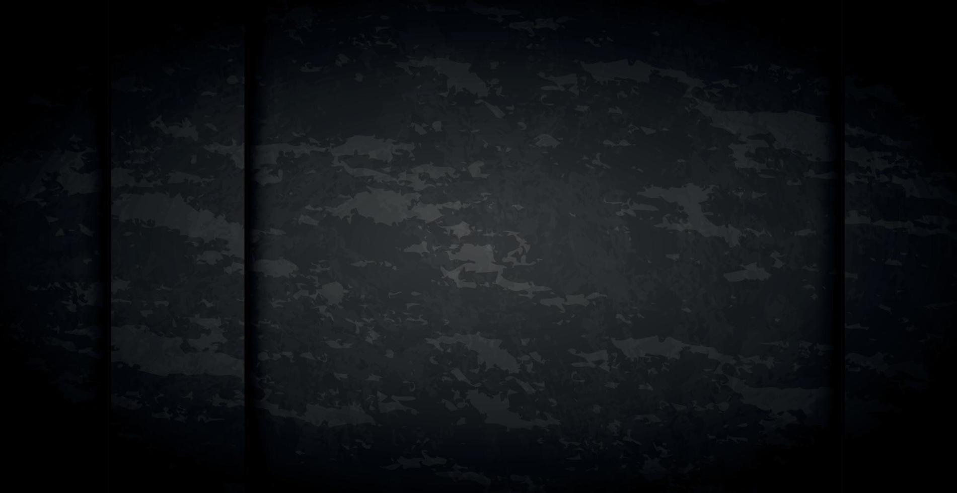 Black abstract textured grunge background wall - Vector