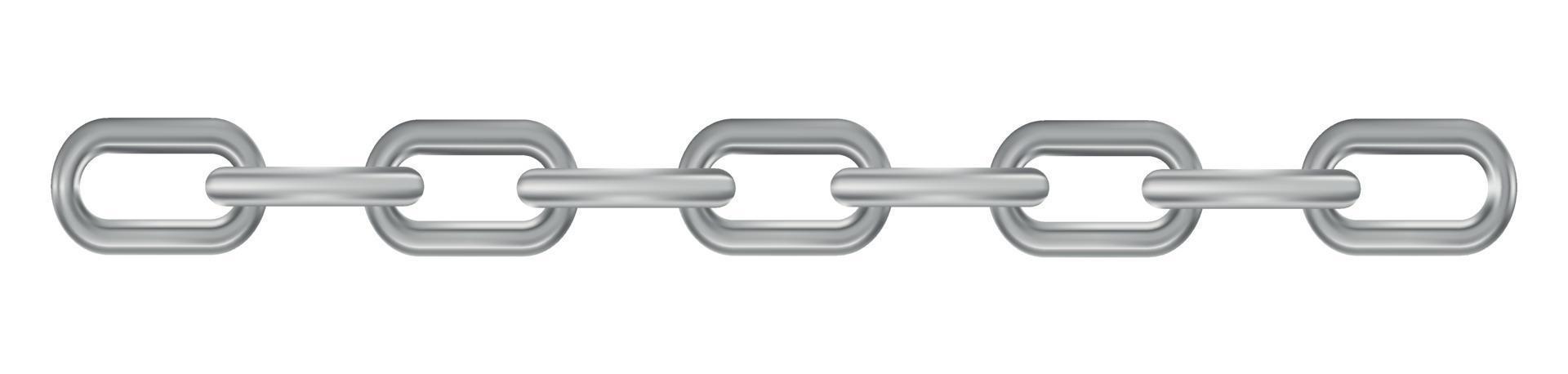 cadena de plata realista de metal sobre fondo panorámico blanco - vector