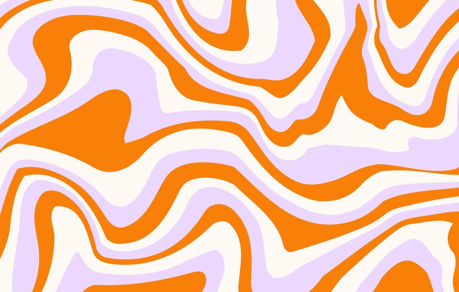 Abstract horizontal groovy background with colorful distorted waves. Trendy vector illustration in style retro 60s, 70s