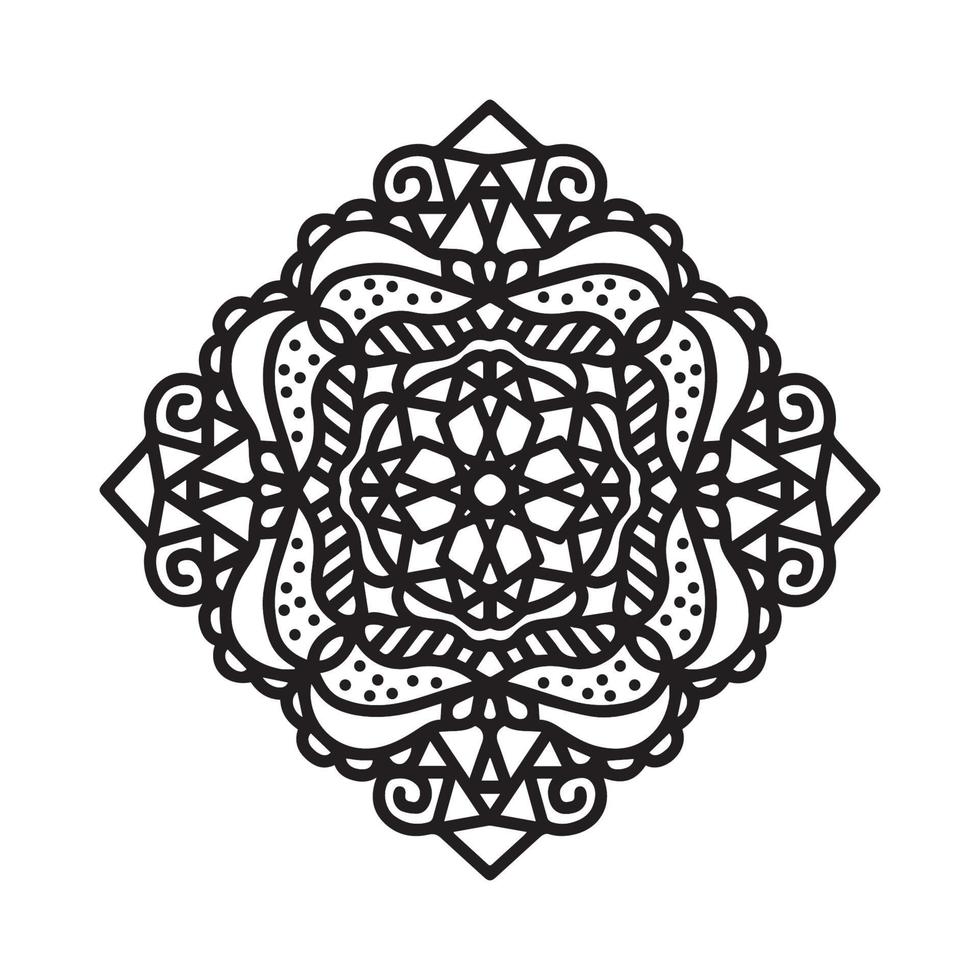 Circular mandala black and white pattern, decorated with Bohemian cool mandala art, henna flowers, Mehndi rite and monochrome symmetric. Coloring book page mandal, Anti-stress therapy. vector