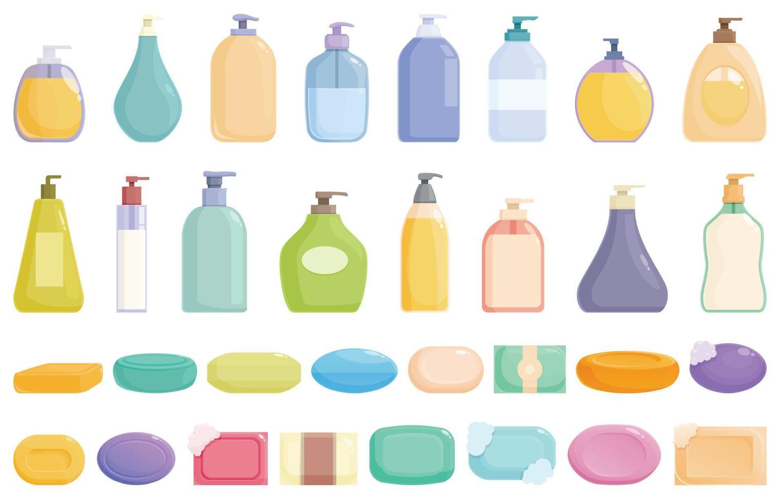 Soap icons set cartoon vector. Spa health vector