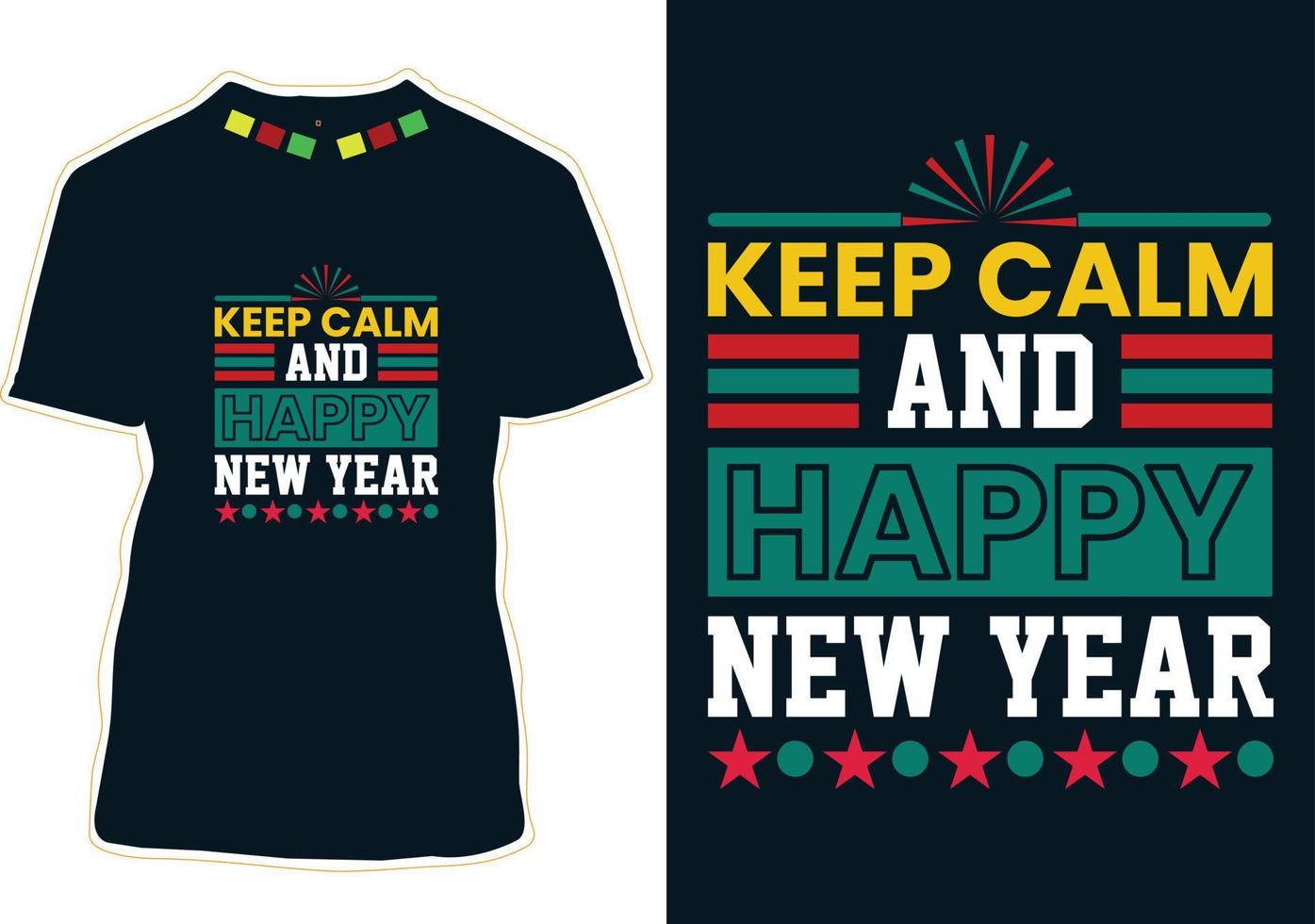 diseño de camiseta de citas de año nuevo vector
