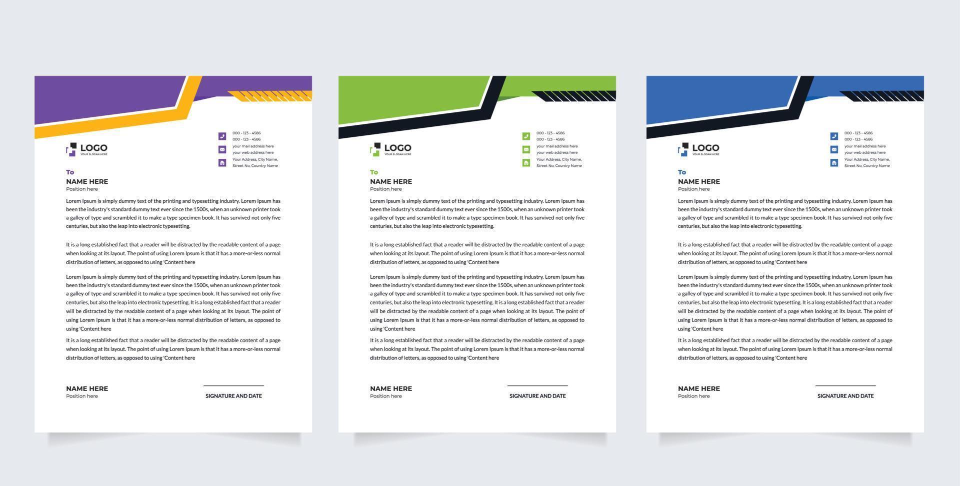 creative modern letterhead design template for your project. letterhead, letter head vector