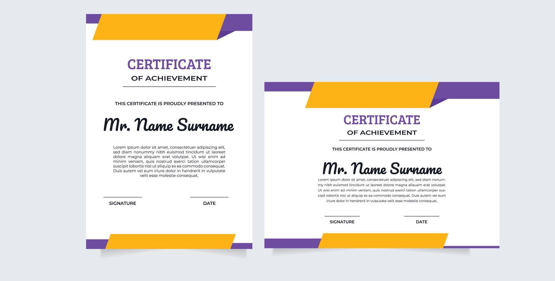 Certificate border template with luxury and modern line pattern vector