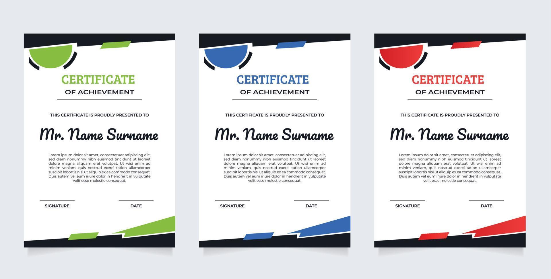 Certificate Premium template awards diploma background vector modern value design