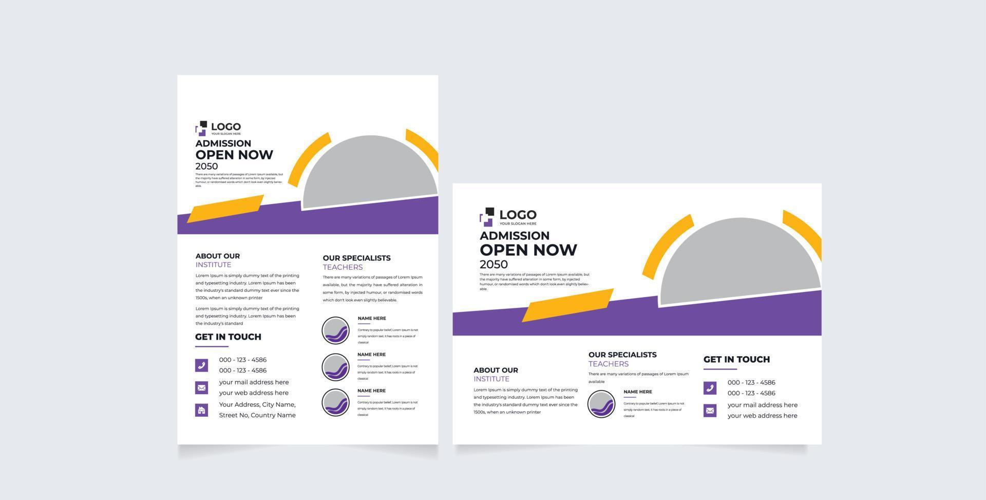 school admission flyer template design, education flyer design, four image can be placed in the template vector