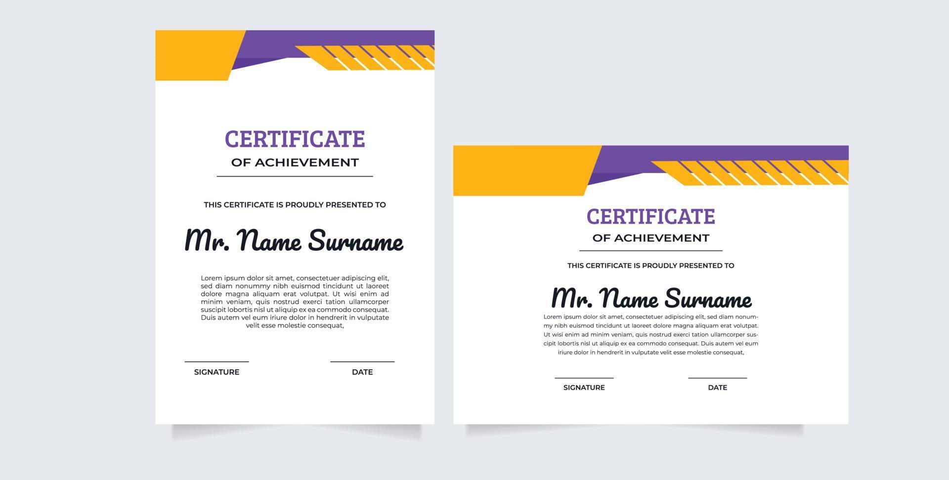 Certificate border template with luxury and modern line pattern vector