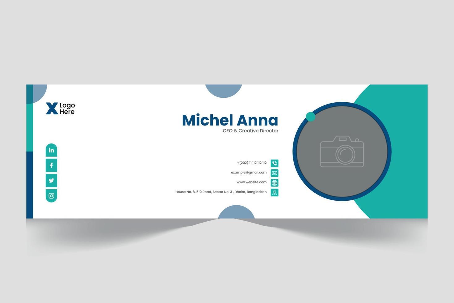 Email signature template design or personal social media cover template vector