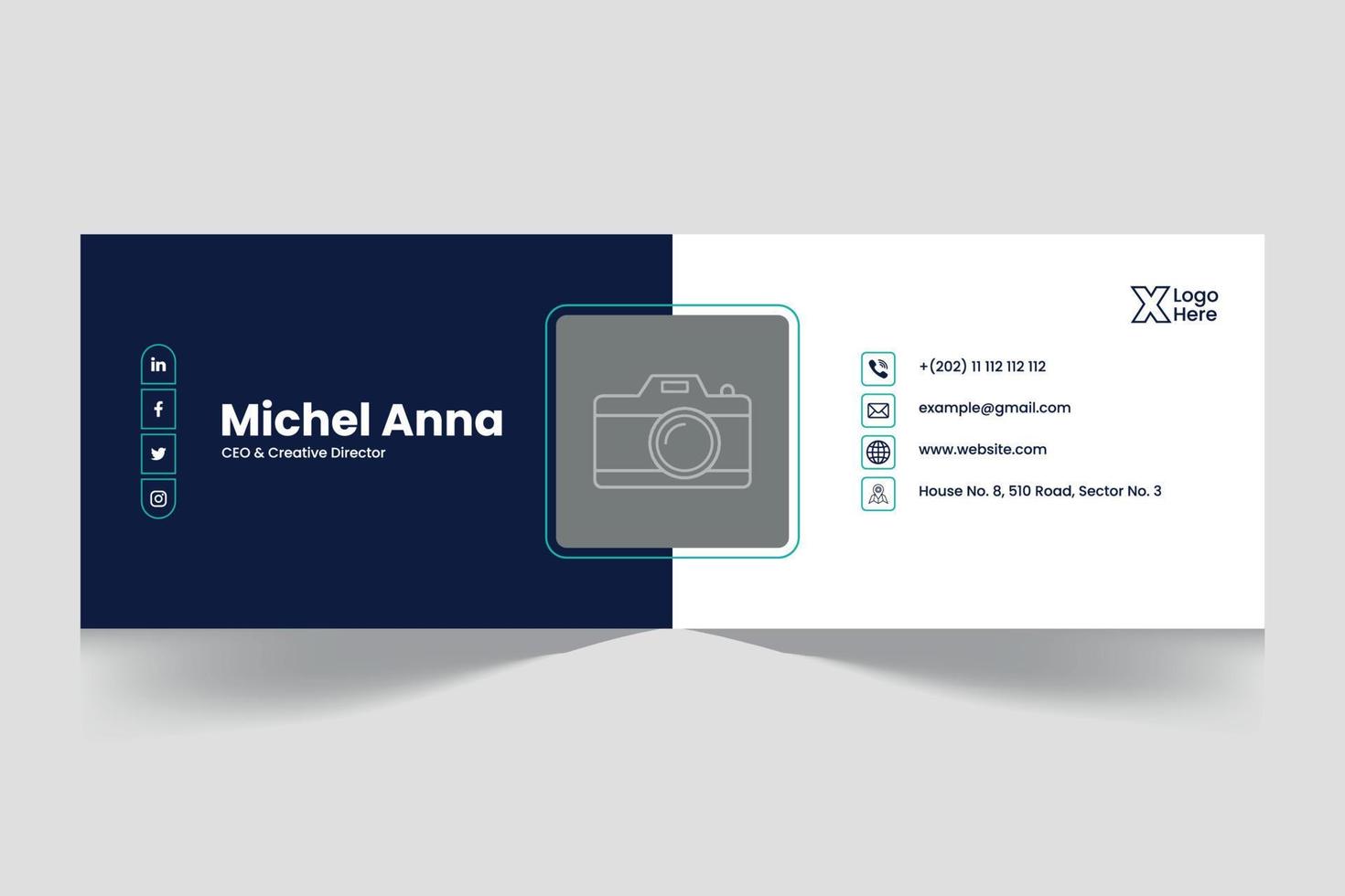 Email signature template design or personal social media cover template vector
