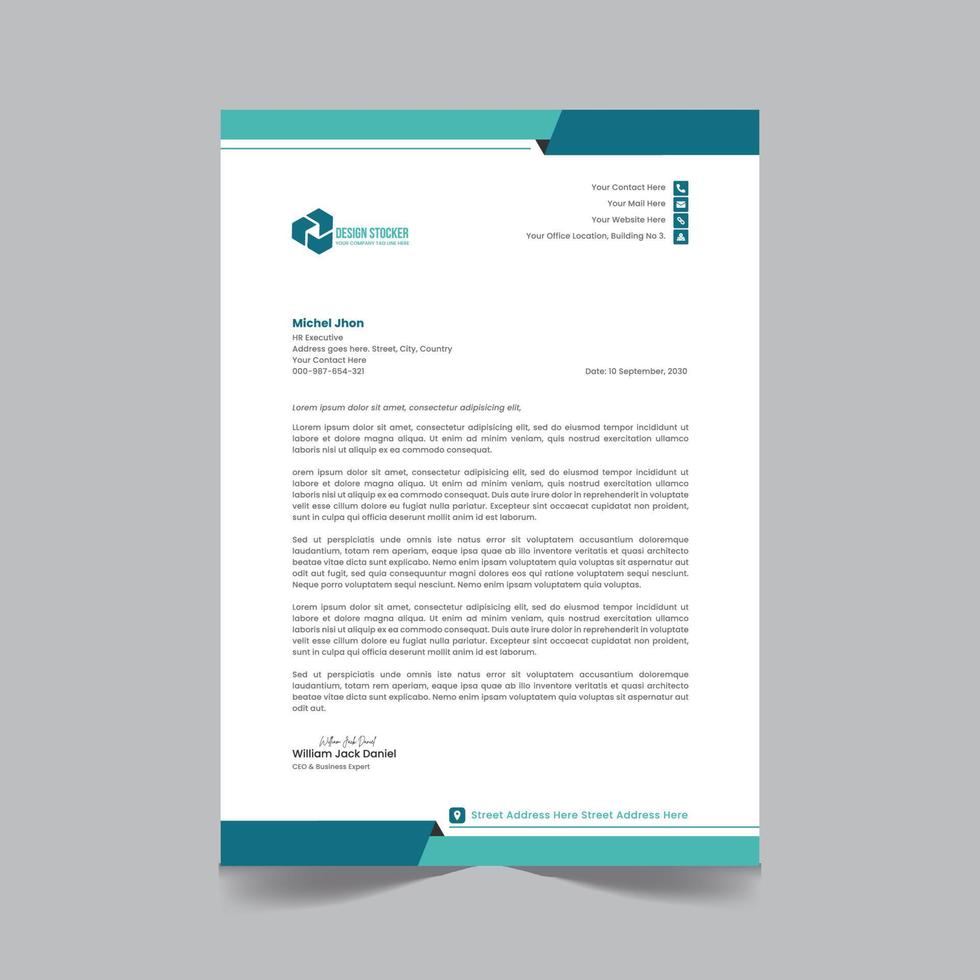 Professional creative letterhead template design for your business vector