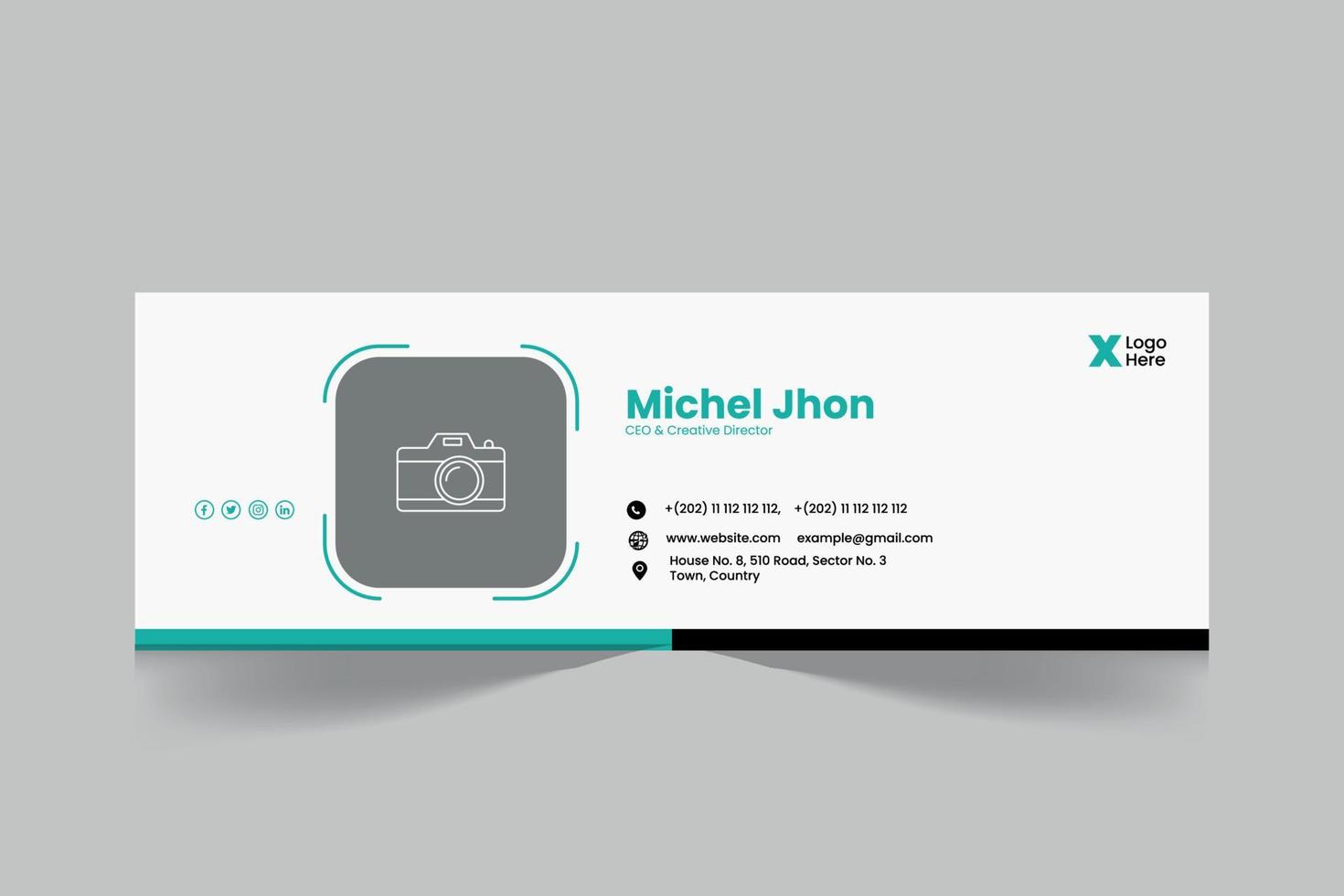 Email signature template design or personal social media cover template vector