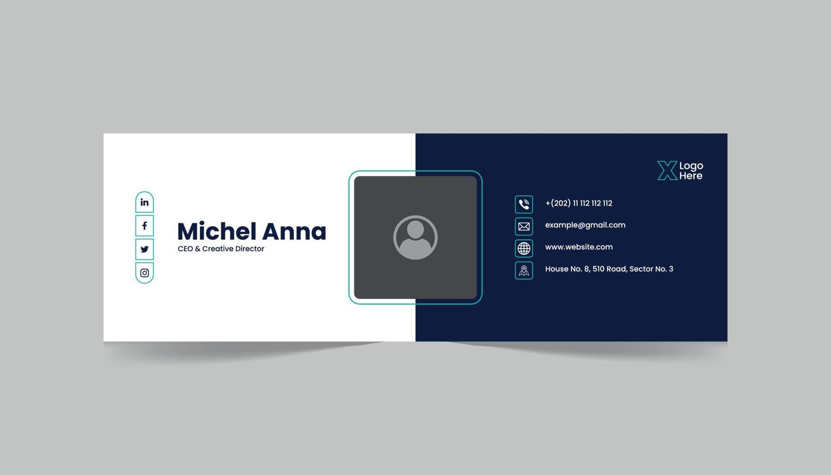 Email signature template design or personal social media cover template vector