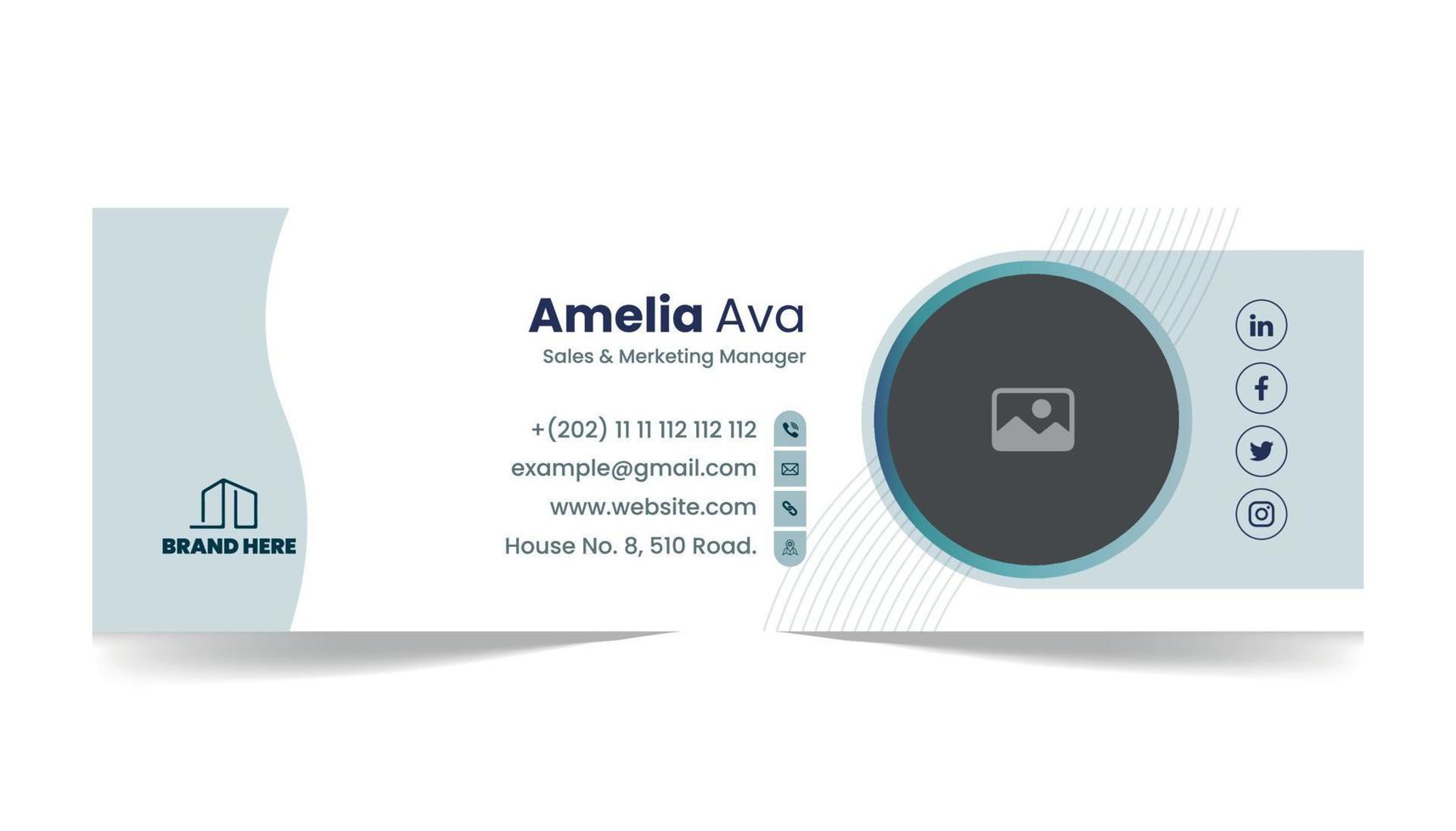 Email signature template design or personal social media cover template vector