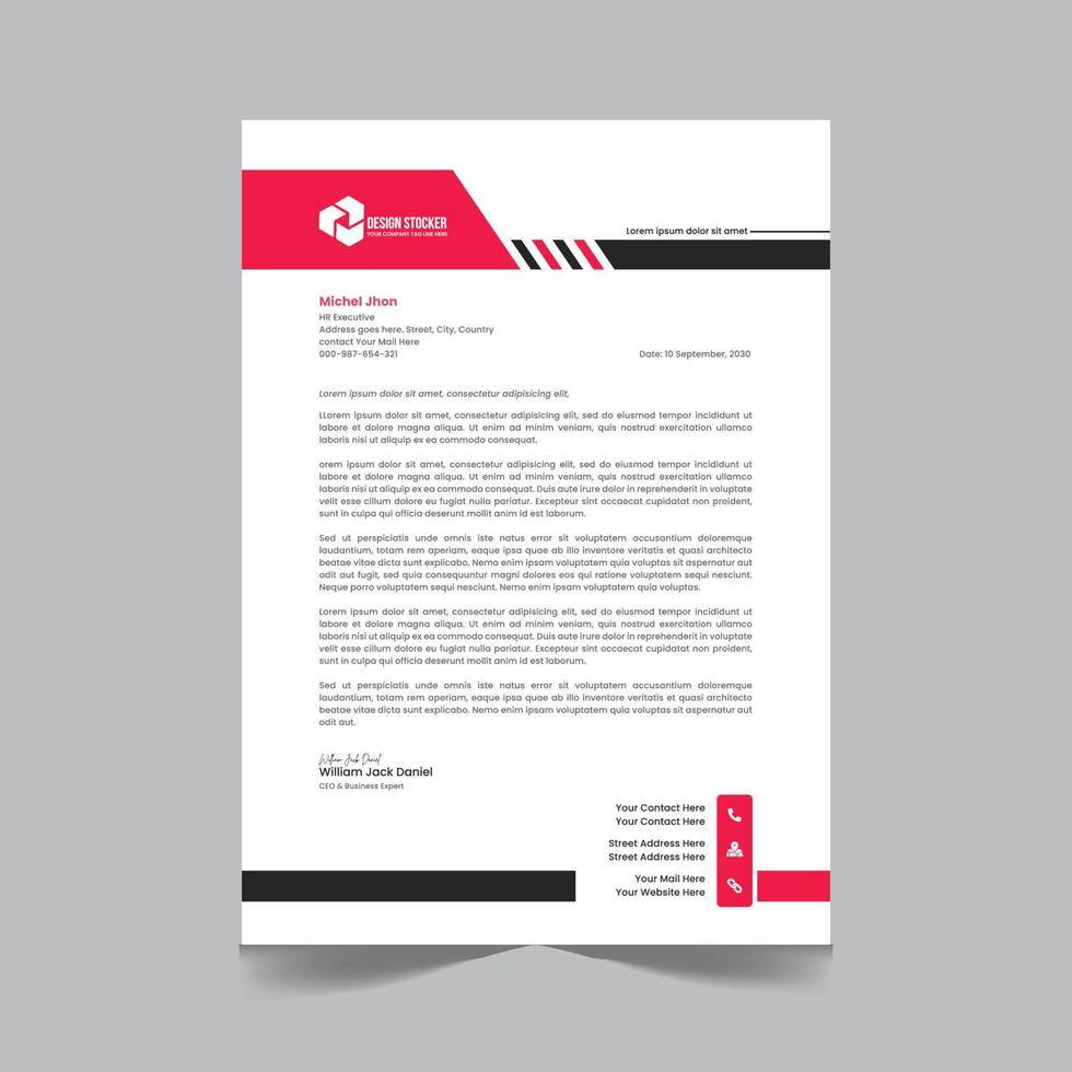 Professional creative letterhead template design for your business vector