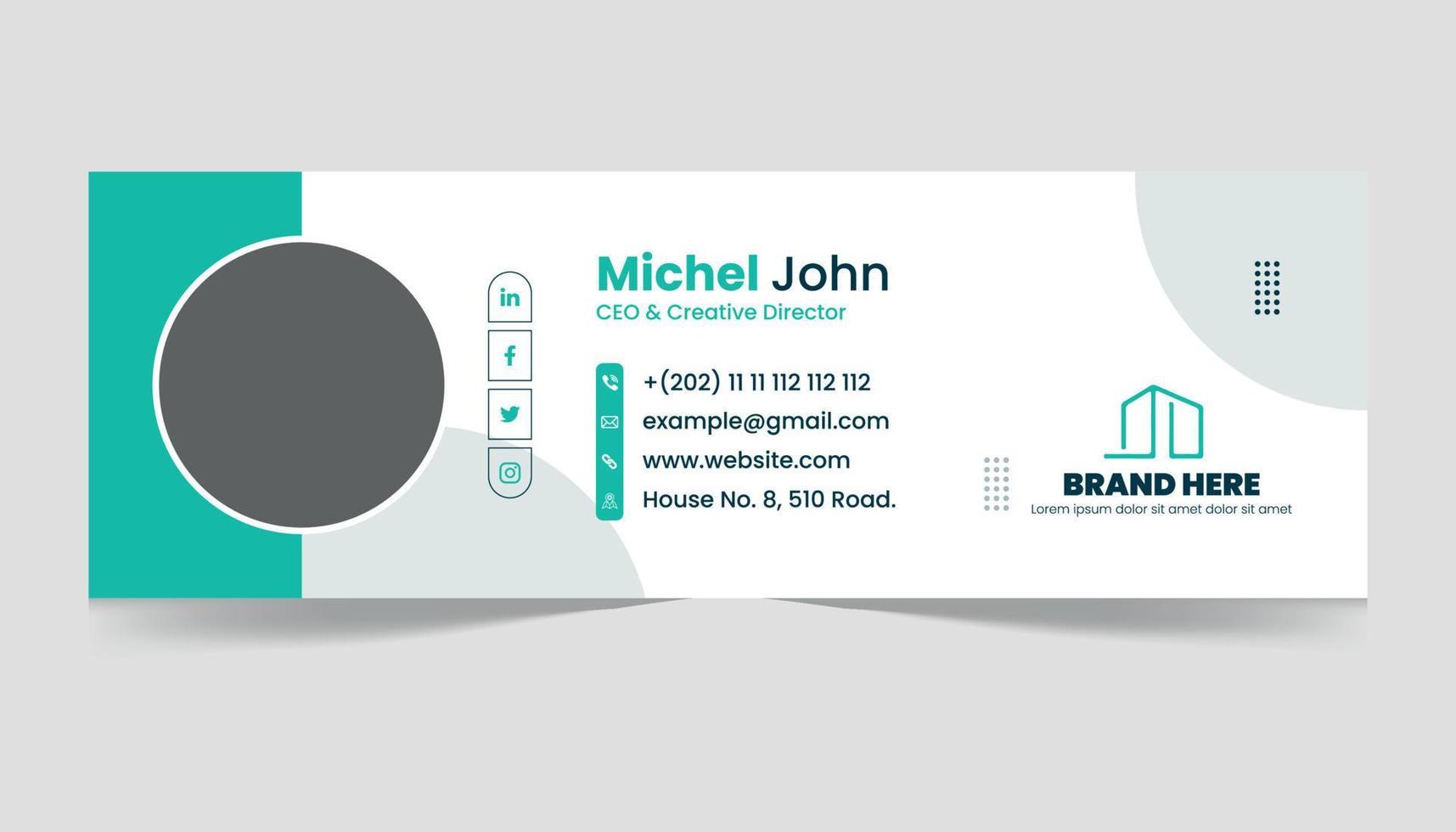 Email signature template design or personal social media cover template vector