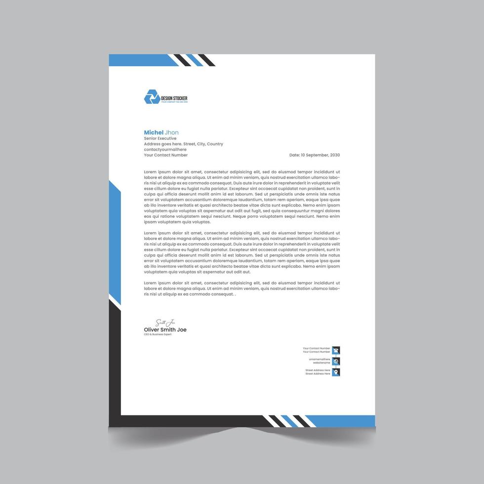 Professional creative letterhead template design for your business vector
