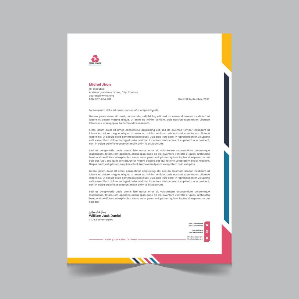 Professional creative letterhead template design for your business vector