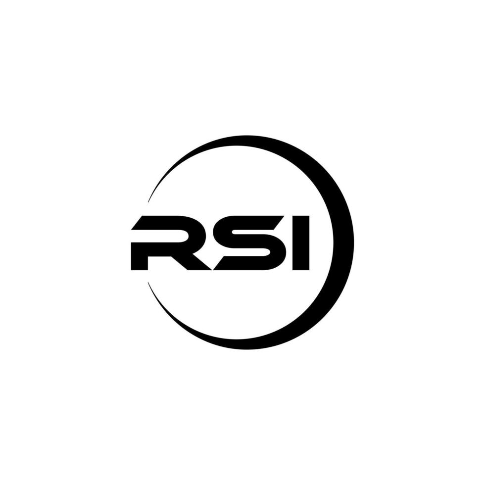 RSI letter logo design in illustration. Vector logo, calligraphy designs for logo, Poster, Invitation, etc.