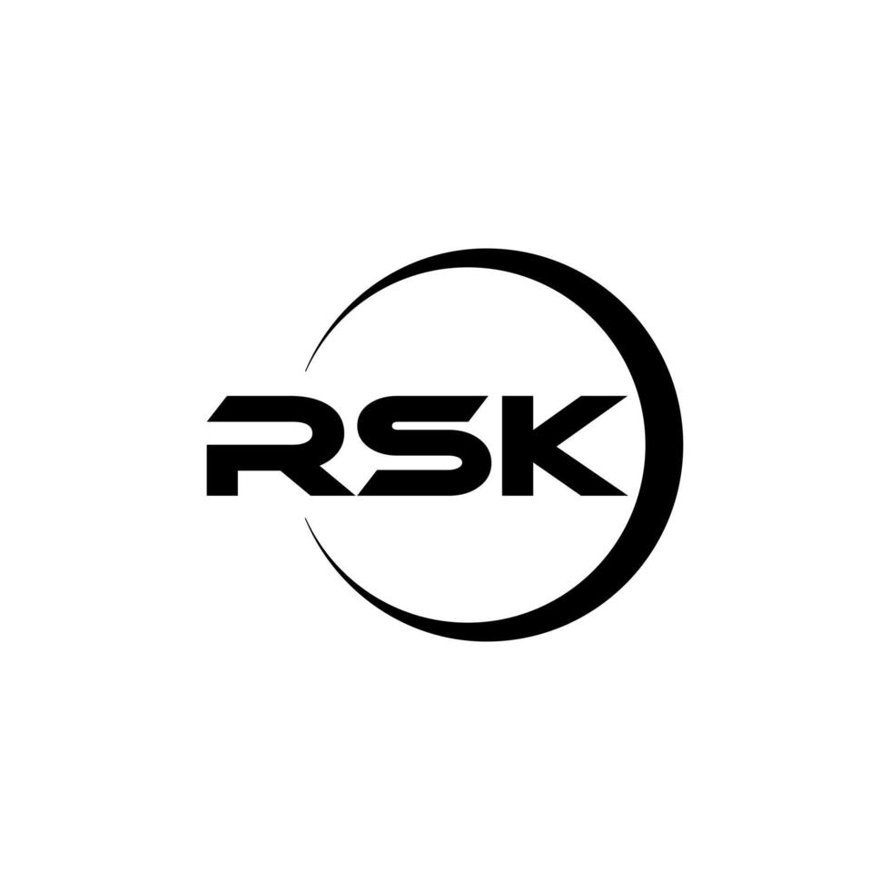 RSK letter logo design in illustration. Vector logo, calligraphy designs for logo, Poster, Invitation, etc.