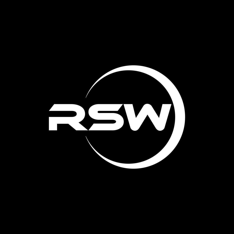 diseño del logotipo de la letra rsw en la ilustración. logotipo vectorial, diseños de caligrafía para logotipo, afiche, invitación, etc. vector