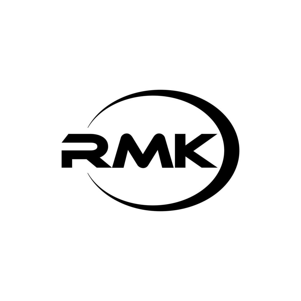 RMK letter logo design in illustration. Vector logo, calligraphy designs for logo, Poster, Invitation, etc.