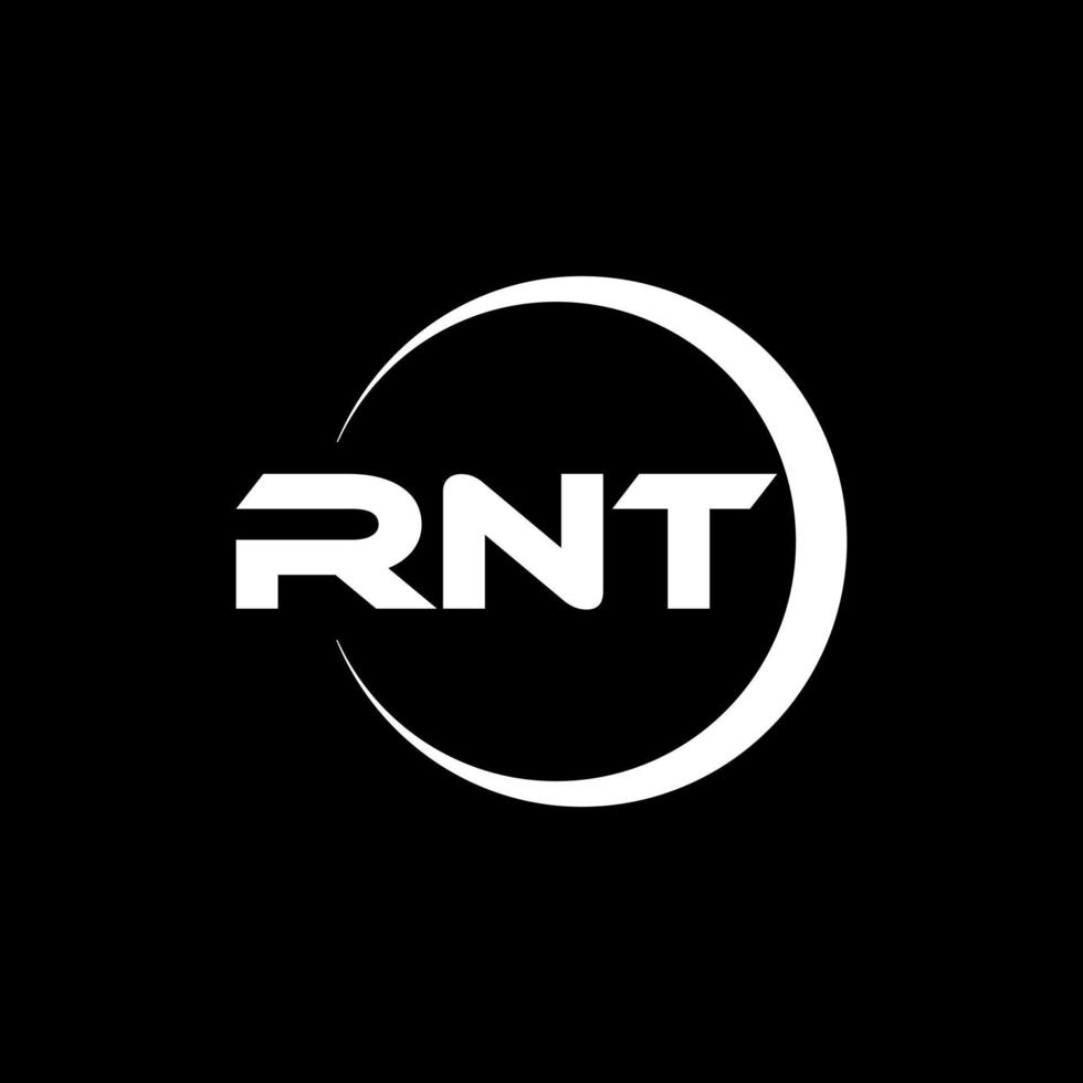 RNT letter logo design in illustration. Vector logo, calligraphy ...