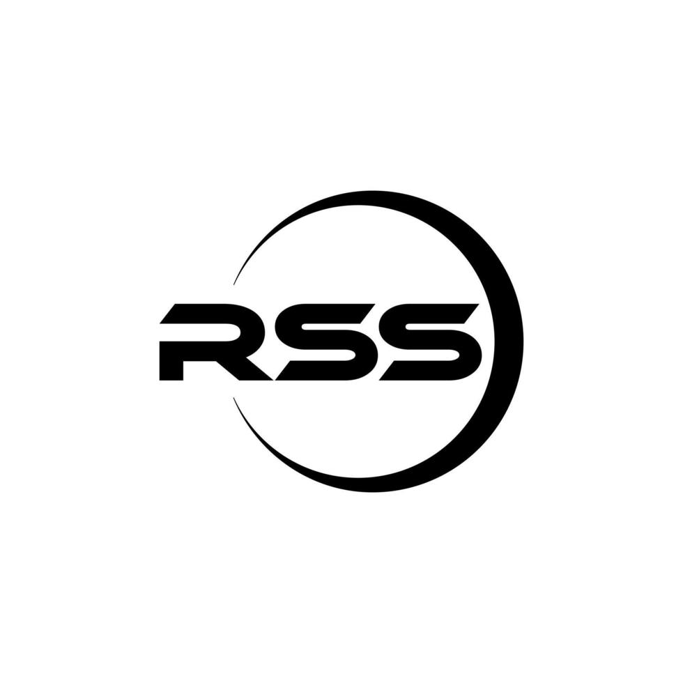RSS letter logo design in illustration. Vector logo, calligraphy designs for logo, Poster, Invitation, etc.