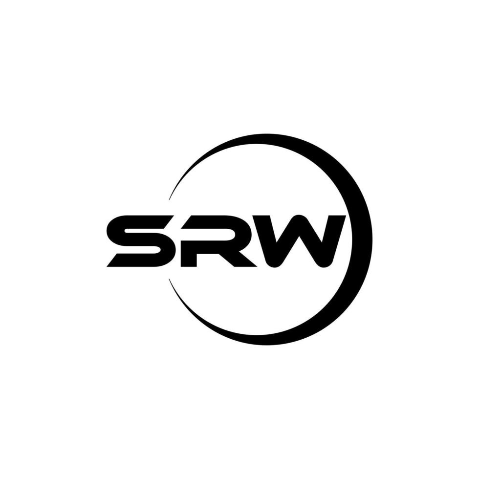 diseño de logotipo de letra srw con fondo blanco en illustrator. logotipo vectorial, diseños de caligrafía para logotipo, afiche, invitación, etc. vector