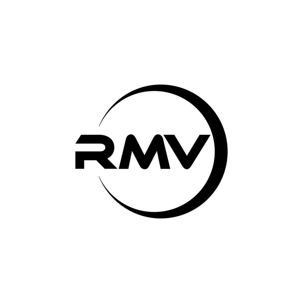 diseño del logotipo de la letra rmv en la ilustración. logotipo vectorial, diseños de caligrafía para logotipo, afiche, invitación, etc. vector