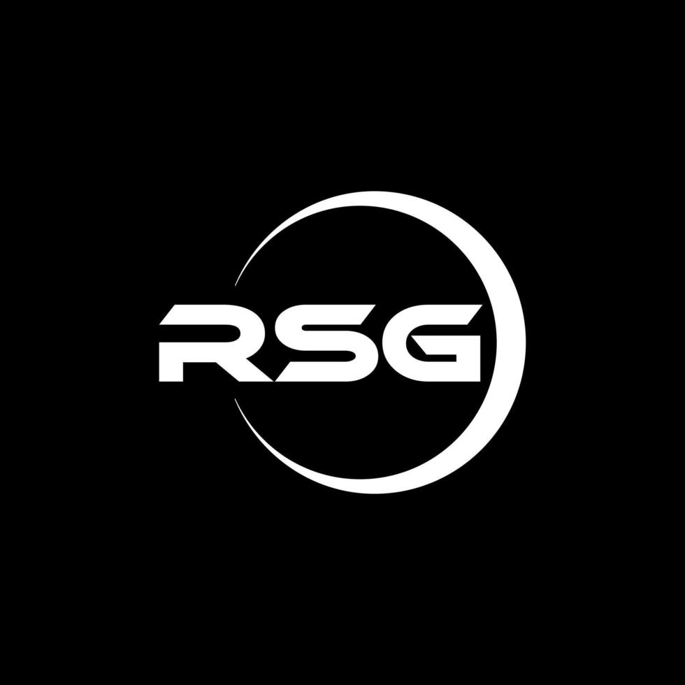 RSG letter logo design in illustration. Vector logo, calligraphy designs for logo, Poster, Invitation, etc.