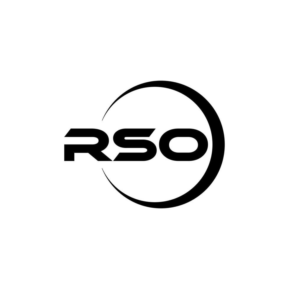 RSO letter logo design in illustration. Vector logo, calligraphy designs for logo, Poster, Invitation, etc.