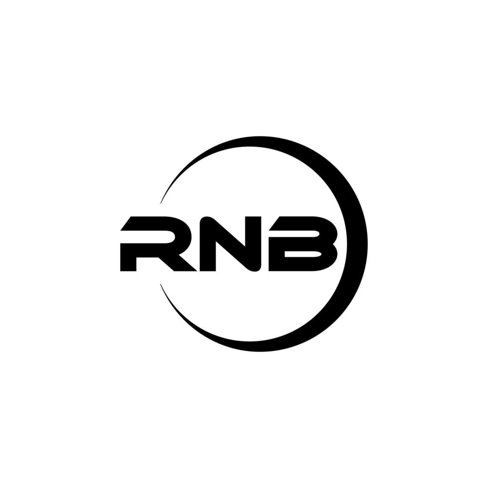 diseño de logotipo de letra rnb en ilustración. logotipo vectorial, diseños de caligrafía para logotipo, afiche, invitación, etc. vector