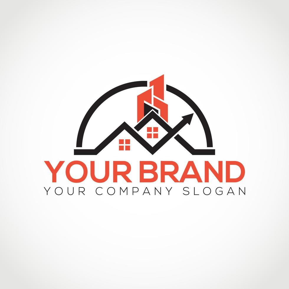 logotipo de construcción, diseño de logotipo de finanzas inmobiliarias relacionadas. logotipo inmobiliario o doméstico, logotipo de finanzas de construcción. vector