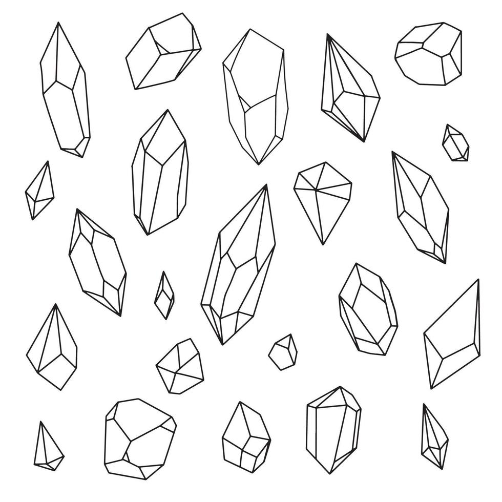 Crystal stone gems healing vector