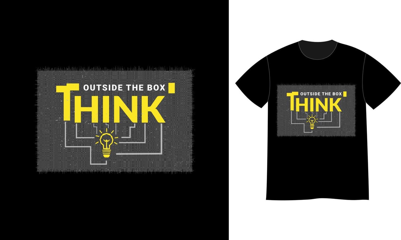 Think outside the box quotes print t shirt design vector