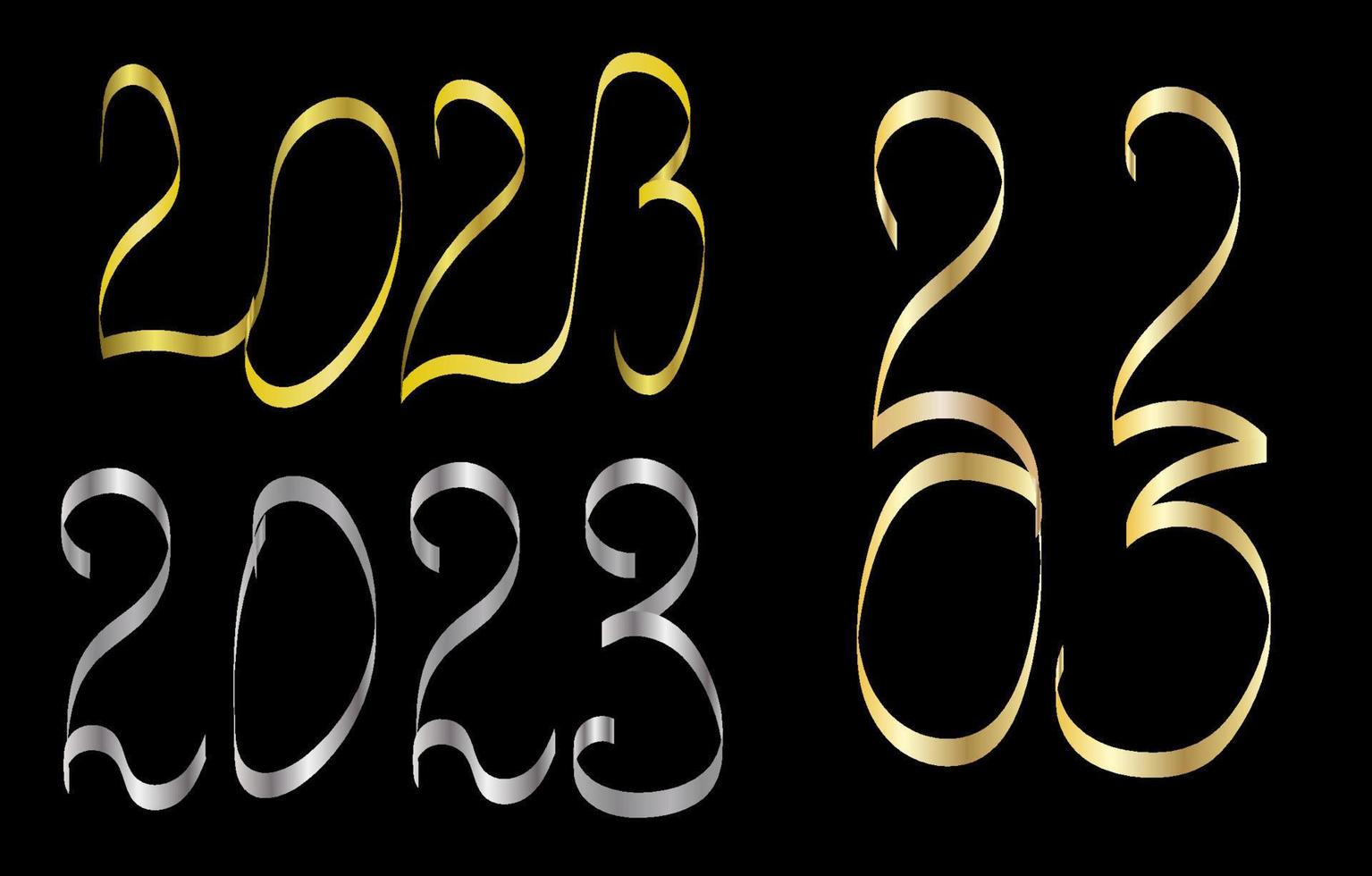 letras 2023 serpentina vector