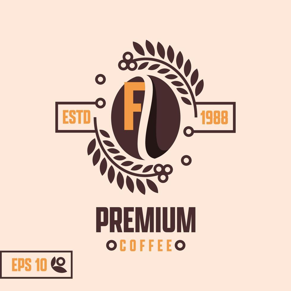Alphabet F Coffee Logo vector