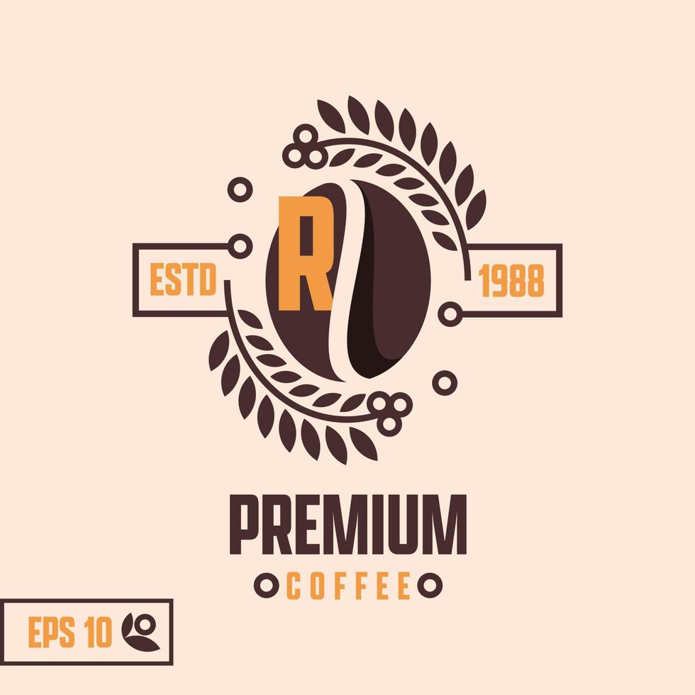 Alphabet R Coffee Logo vector