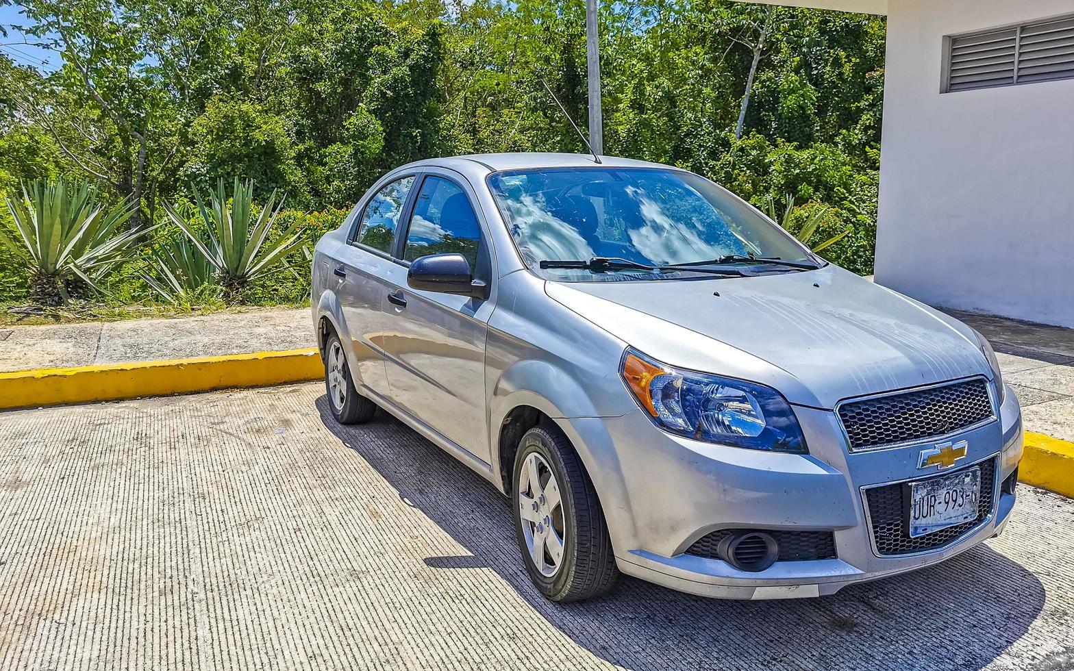 Playa del Carmen Quintana Roo Mexico 2022 Mexican silver car in Donaldo Colosio Playa del Carmen Mexico. photo