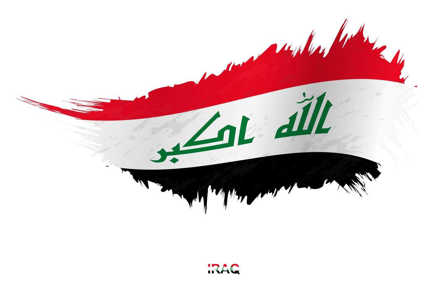 Flag of Iraq in grunge style with waving effect. vector