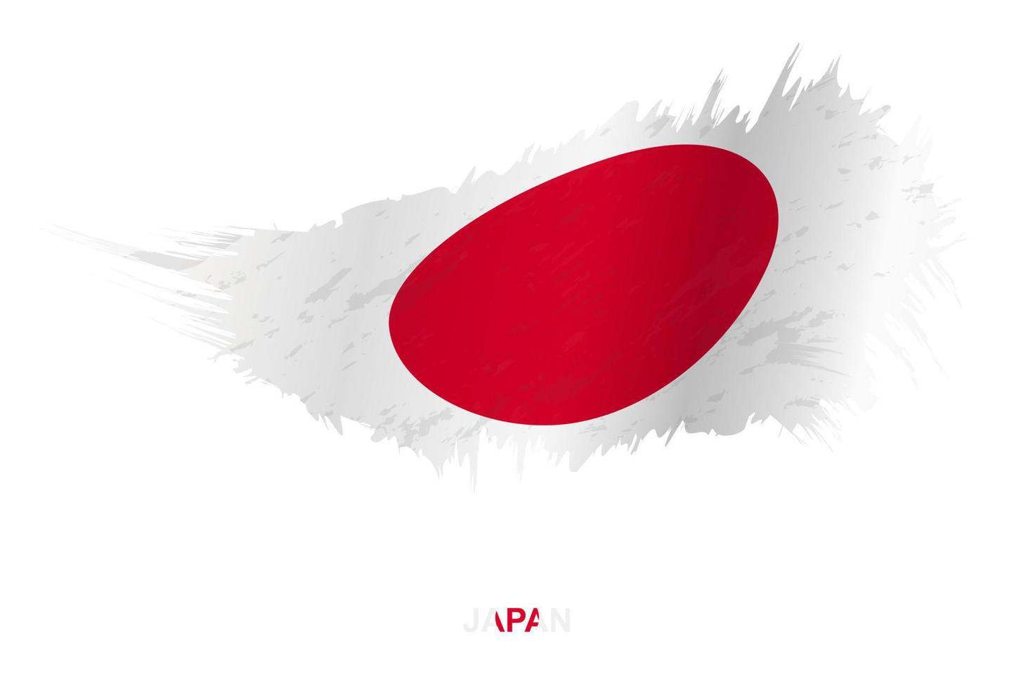 Flag of Japan in grunge style with waving effect. vector